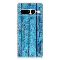 Google Pixel 7 Pro Bumper Hoesje Wood Blue