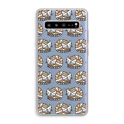 Slapende poes: Samsung Galaxy S10 5G Transparant Hoesje
