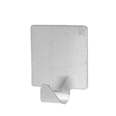 Zelfklevende haakjes rvs keuken/badkamer/kleding/ophang - set 2x - 5 x 5,5 cm Zelfklevende haakjes rvs keuken/badkamer/kleding/ophang - set 2x - 5 x 5,5 cm