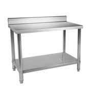 RVS werktafel - ECO - 150 x 60 cm - 130 kg - achterwand - Royal Catering