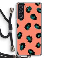 Pink Cheetah: Samsung Galaxy S21 FE Transparant Hoesje met koord