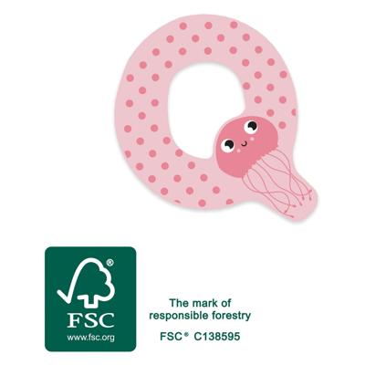 Small Foot - houten dieren kinderletter - q