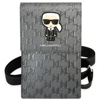 Karl Lagerfeld Monogram Ikonik Smartphone Schoudertas - Zilver