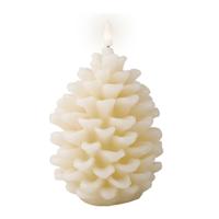 Decoratie LED Kaars Dennenappel 15.6x10.5 cm Crème