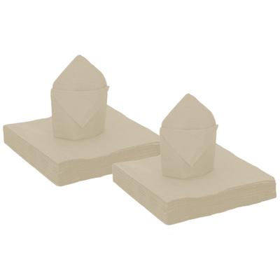 Santex Feest servetten - 80x stuks - taupe/beige - 40 x 40 cm - papier