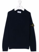 Stone Island Junior pull à patch logo - Bleu