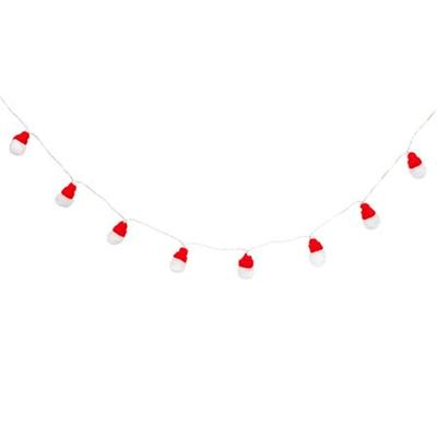 Kerst thema lichtsnoer - kerstmannetjes - 135 cm - 10 LED lampjes - batterij