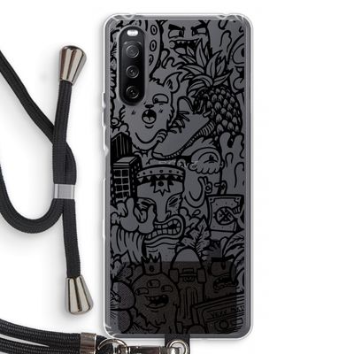 Vexx Black Mixtape: Sony Sony Xperia 10 III Transparant Hoesje met koord