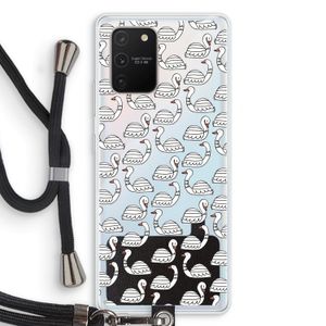 Zwanen: Samsung Galaxy S10 Lite Transparant Hoesje met koord