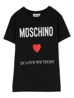 Moschino Kids t-shirt en coton à logo brodé - Noir - thumbnail