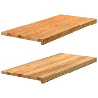 VidaXL Vensterbanken 2 st 90x40x2 cm massief eikenhout lichtbruin