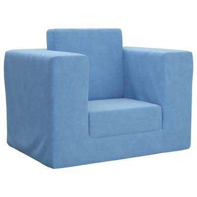 Kinderslaapbank zacht pluche blauw
