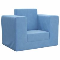 Kinderslaapbank zacht pluche blauw