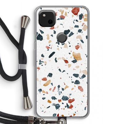 Terrazzo N°4: Pixel 4a Transparant Hoesje met koord