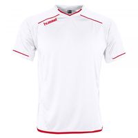 Hummel 110113K Leeds Shirt Korte Mouw Kids - White-Red - 116