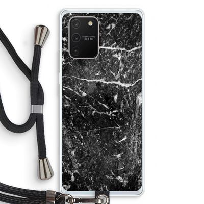 Zwart marmer: Samsung Galaxy S10 Lite Transparant Hoesje met koord