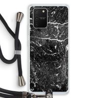 Zwart marmer: Samsung Galaxy S10 Lite Transparant Hoesje met koord