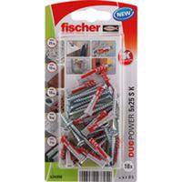 Wandpluggen en schroeven Fischer duopower Wandpluggen en schroeven 18 Stuks (5 x 25 mm)