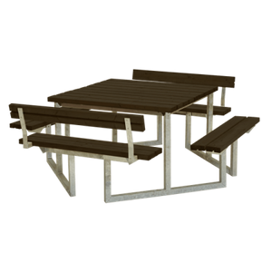 Picknicktafel Vierkant Twist Zwart 2 Rugleuningen