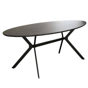 Hoyz - Eetkamertafel Ovaal - Bruin/Grijs - Voor 8 Personen - 240x105x76 - Eettafel