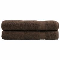 VidaXL Handdoeken solund 2 st 600 g/m² 100x200 cm bruin