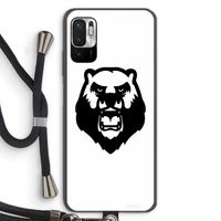 Angry Bear (white): Xiaomi Redmi Note 10 5G Transparant Hoesje met koord