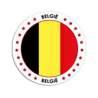 10x Belgie sticker rond 14,8 cm landen decoratie - thumbnail