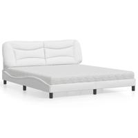 Bed met matras "Hvar" kunstleer wit 180x200 cm