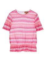 Missoni Kids haut en maille à motif zigzag - Rose