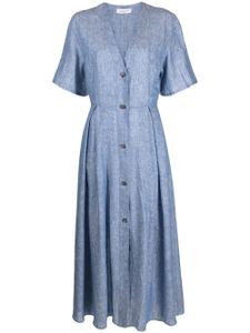 Fabiana Filippi robe mi-longue à col v - Bleu