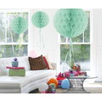 Decoratie bol - mint groen - 30 cm - crepe papier - versiering - feestversiering - thumbnail