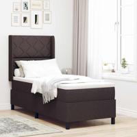 Boxspring bed met matras Donkerbruin 90 x 190 cm Stof