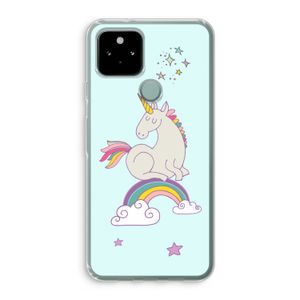 Regenboog eenhoorn: Google Pixel 5 Transparant Hoesje