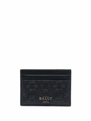 Bally porte-cartes à motif monogrammé embossé - Noir
