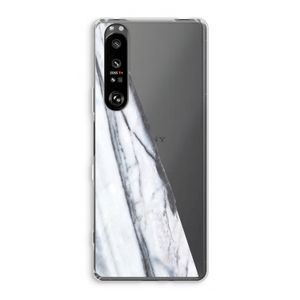 Gestreepte marmer: Sony Xperia 1 III Transparant Hoesje