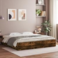 Bedframe met lades bewerkt hout gerookt eikenkleurig 180x200 cm
