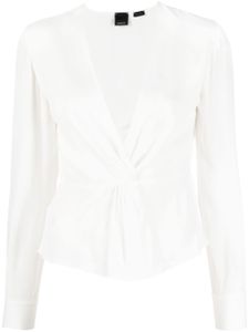 PINKO blouse torsadée à col v - Blanc