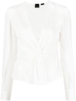 PINKO blouse torsadée à col v - Blanc - thumbnail