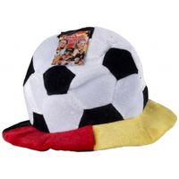 Pluche voetbal hoed Belgie supporters artikelen voor volwassenen - thumbnail