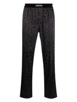 TOM FORD leopard-print silk-blend trousers - Noir