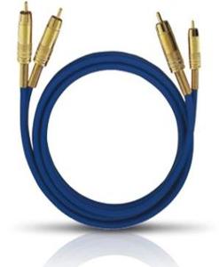 Oehlbach NF 1 Master Audio Cinch Aansluitkabel [2x Cinch-stekker - 2x Cinch-stekker] 0.50 m Blauw Vergulde steekcontacten