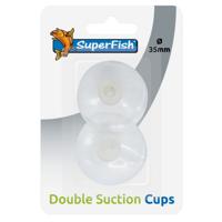 Superfish Dubbele Zuiger 35mm 2-Pack - Transparante Bevestigers voor Aquariumslangen