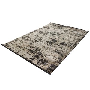 Laagpolig Vloerkleed Brooklyn Vintage Zwart-Beige-80 x 150 cm