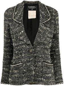 CHANEL Pre-Owned veste en tweed à simple boutonnage (1994) - Noir