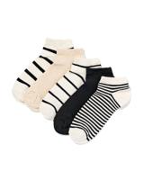 HEMA Dames enkelsokken strepen - 5 paar beige (beige)