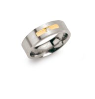 Boccia 0101-08 Ring Titanium met diamant 0,03 crt w/si zilver- en goudkleurig 6 mm - thumbnail