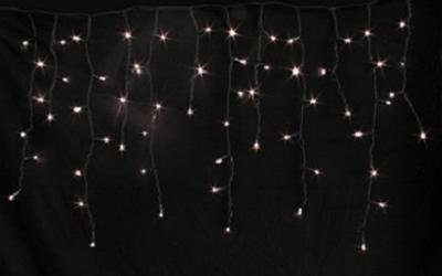 Ice Lights LED ijspegel verlichtingsset 100 lampjes, 2 meter x 0,7 meter, Warm-Wit en zwarte kabel exclusief aansluitsnoer - Ledwin