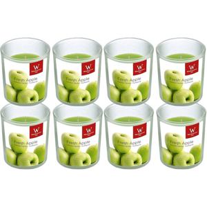 Trend Candles Geurkaars - 8x - in glas - Appel aroma - 25 branduren - 7 x 8 cm