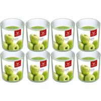 Trend Candles Geurkaars - 8x - in glas - Appel aroma - 25 branduren - 7 x 8 cm