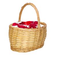 CM Picknickmand met hengsel - naturel - riet - 27 x 21 x 14 cm - rieten mand